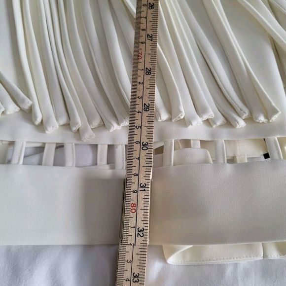 NEW $650 Alexis SASKIA Alabaster Sleeveles Mini Fringe Dress Sz M Bridal Wedding - Picture 16 of 16